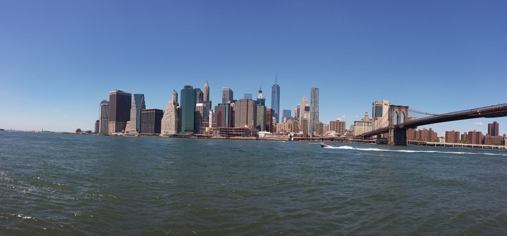 Me encanta esta foto que saque desde Brooklyn, en un día precioso con el cielo azul.